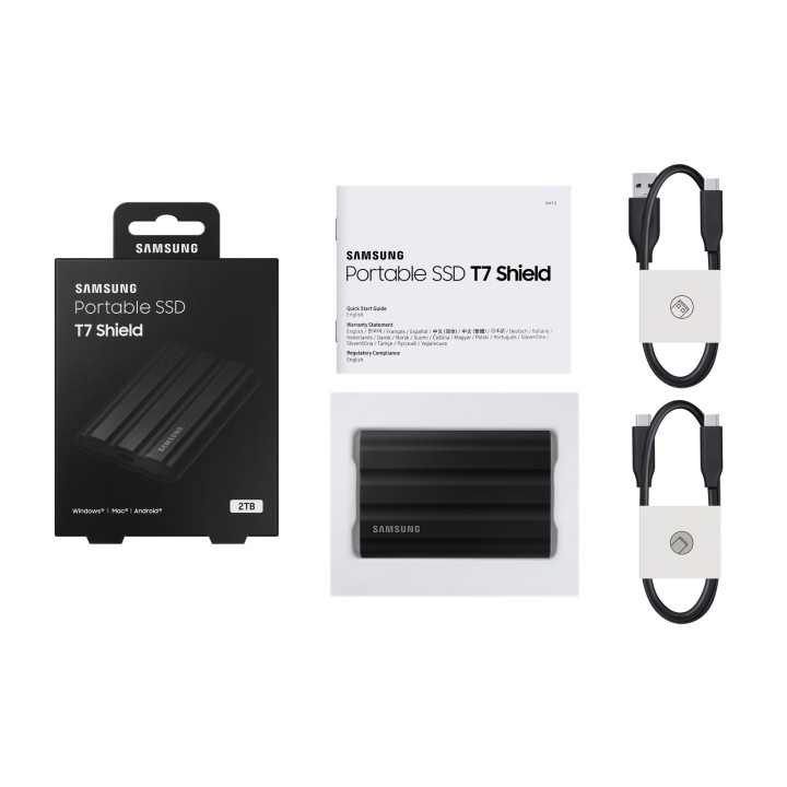 SAMSUNG SSD ESTERNO T7 SHIELD 2TB USB-C BLACK